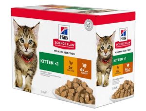 Hill's Science plan Feline Kitten Multipack Kurczak + Indyk saszetki 12x85g