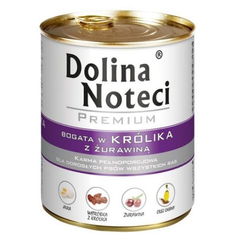 Dolina Noteci Premium Pies Królik i żurawina puszka 800g - 2