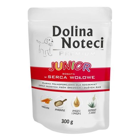 Dolina Noteci Premium Pies Junior Serca wołowe saszetka 300g