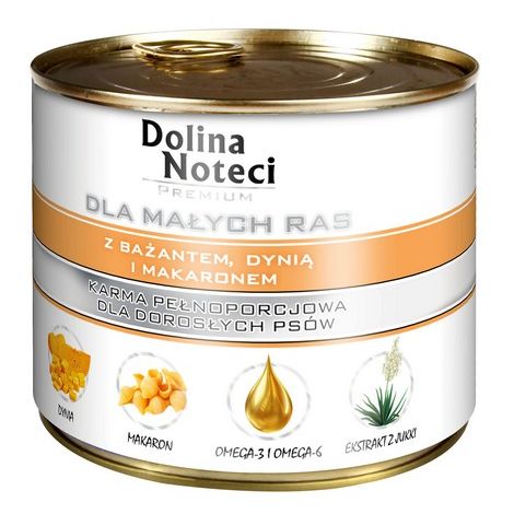 Dolina Noteci Premium Pies Mały Bażant, dynia i makaron puszka 185g - 2