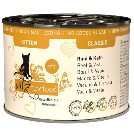 Catz Finefood Classic Kitten N.07 Wołowina i cielęcina puszka 200g