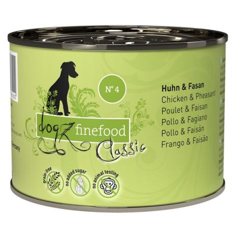 Dogz Finefood Classic N.04 Kurczak i bażant puszka 200g