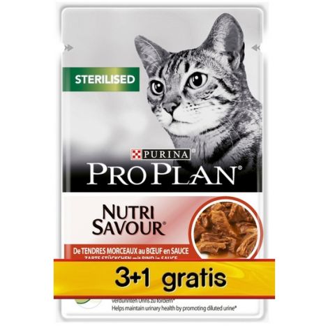 Purina Pro Plan Cat Sterilised wołowina saszetka 4x85g 3+1 gratis - 3