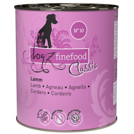 Dogz Finefood Classic N.10 Jagnięcina puszka 800g