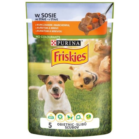 Friskies Dog Adult Kurczak i marchewka w sosie saszetka 100g