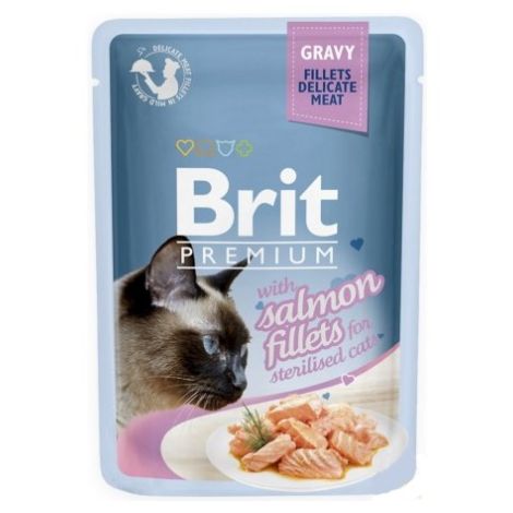 Brit Premium Cat Sterilised Fillets with Salmon sos saszetka 85g