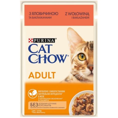 Purina Cat Chow Wołowina i bakłażan saszetka 85g - 2