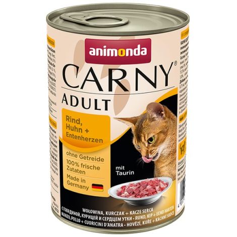 Animonda Carny Adult Wołowina, Kurczak + Kacze serca puszka 400g - 2