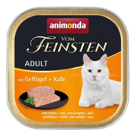 Animonda vom Feinsten Cat Adult z Drobiem i Cielęciną tacka 100g