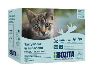 Bozita Cat Multibox z mięsem i rybą w sosie saszetki 12x85g