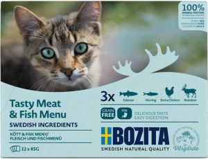 Bozita Cat Multibox z mięsem i rybą w sosie saszetki 12x85g - 2