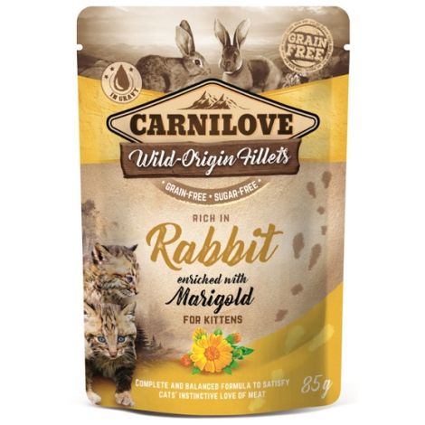 Carnilove Cat Rabbit & Marigold Kitten - królik i nagietek saszetka 85g