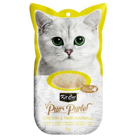 Kit Cat PurrPuree Chicken & Fiber Hairball 4x15g - 2