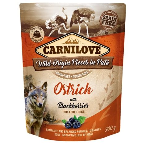 Carnilove Dog Ostrich & Blackberries - struś i jeżyny saszetka 300g