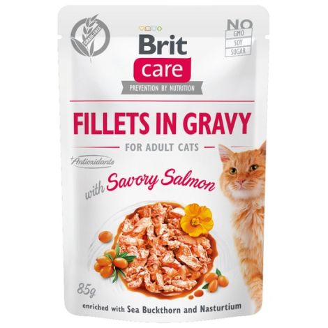 Brit Care Cat Fillets In Gravy Savory Salmon saszetka 85g