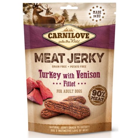 Carnilove Dog Jerky Turkey & Venison Fillet - indyk i filet z dziczyzny 100g