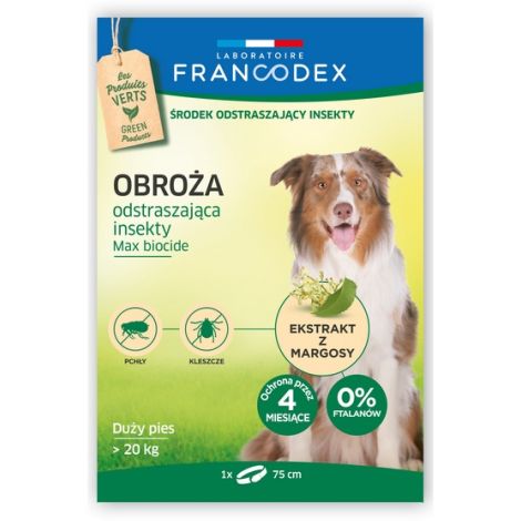 Francodex Obroża odstraszająca insekty duże psy powyżej 20kg 75cm [FR179173]