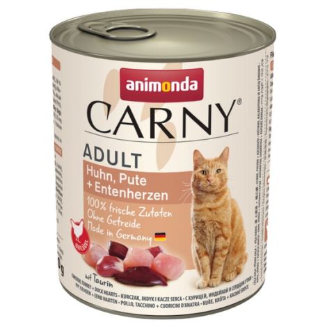 Animonda Carny Adult Kurczak, Indyk + Kacze serca puszka 800g