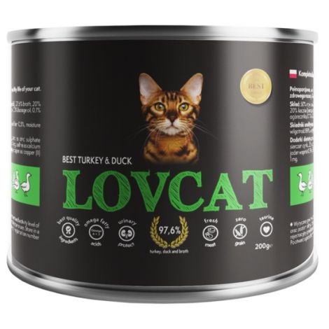 Lovcat Best Turkey & Duck puszka 200g - 2