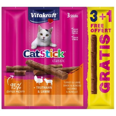 Vitakraft Cat Stick Classic indyk + jagnięcina 4szt (3+1 gratis)