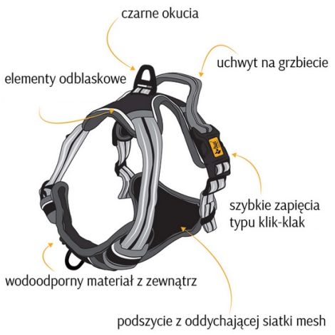 Dingo Szelki bezuciskowe Dynamic Junior XS różowe - 5