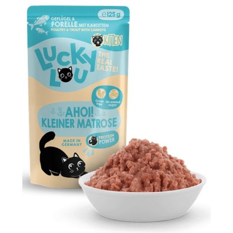 Lucky Lou Lifestage Kitten Drób i pstrąg saszetka 125g - 2