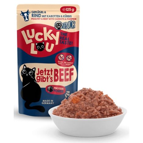 Lucky Lou Lifestage Senior Drób i wołowina saszetka 125g - 4