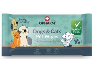 Opharm Dogs & Cats Pet Wipes - chusteczki nawilżane dla psa i kota 48szt