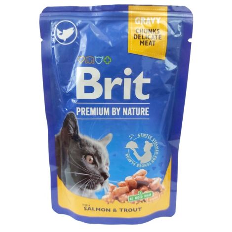 Brit Premium Cat Adult Łosoś + Pstrąg saszetka 100g