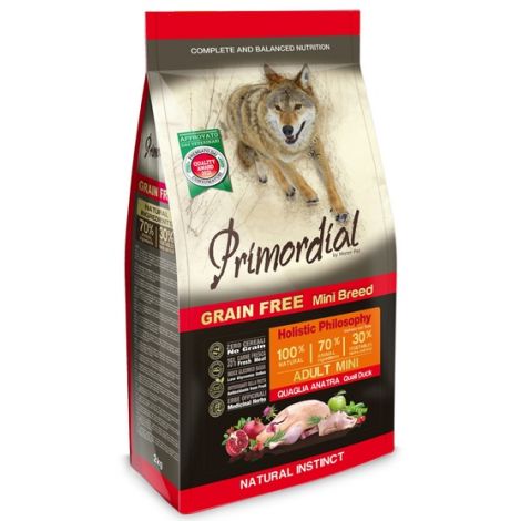 Primordial Dog Grain Free Mini Adult Quail & Duck 6kg