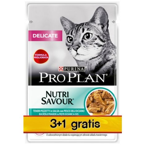 Purina Pro Plan Cat Delicate ryba oceaniczna saszetka 4x85g 3+1 gratis - 2