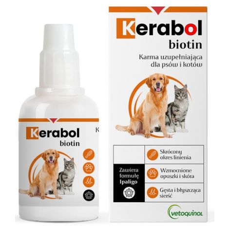 Vetoquinol Biowet Pet Line Kerabol - krople na poprawę sierści 50ml