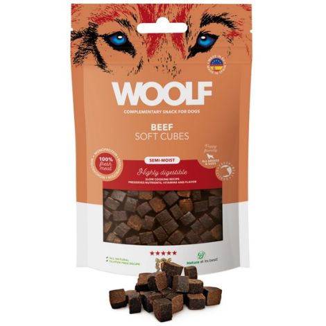 Woolf Soft Cubes Monoprotein Beef 100g