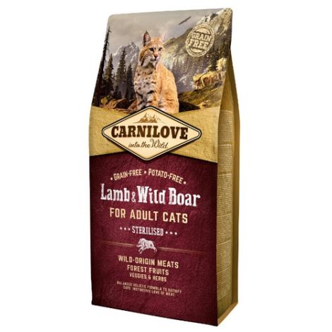 Carnilove Cat Lamb & Wild Boar Sterilised - jagnię i dzik 6kg