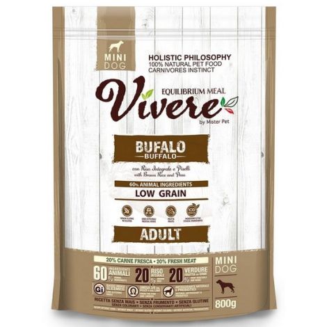 Vivere Dog Mini Adult Buffalo 800g [promocja 1+1szt.]