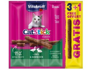 Vitakraft Cat Stick Mini królik + kaczka 4szt (3+1 gratis)