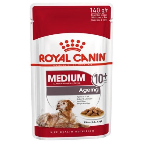 Royal Canin Medium Ageing 10+ karma mokra w sosie dla psów dojrzałych po 10 roku życia, ras średnich saszetka 140g - 2