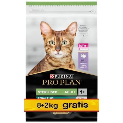 Purina Pro Plan Cat Sterilised Renal Adult Indyk 10kg (8+2kg gratis)