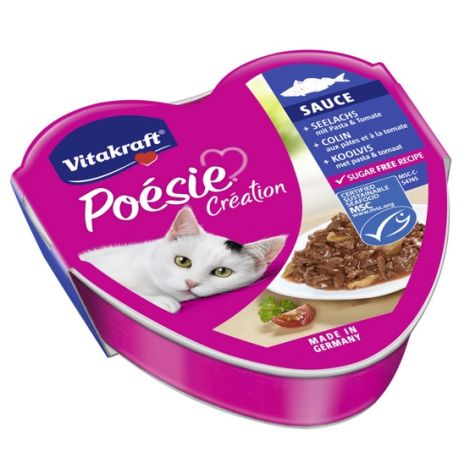 Vitakraft Poesie sos dorsz z makaronem w sosie pomidorowym tacka 85g