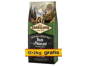 Carnilove Dog Duck & Pheasant Adult - kaczka i bażant 14kg (12+2kg gratis)