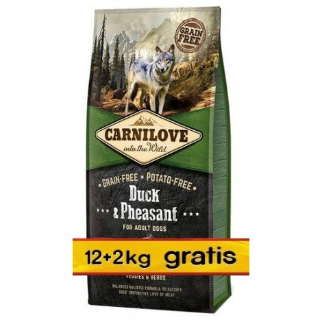 Carnilove Dog Duck & Pheasant Adult - kaczka i bażant 14kg (12+2kg gratis)