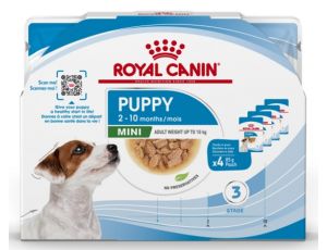 Royal Canin Mini Puppy karma mokra w sosie dla szczeniąt, od 2 do 10 miesiąca życia, ras małych saszetki 4x85g