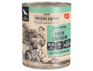 Wiejska Zagroda Królik z indykiem puszka 800g