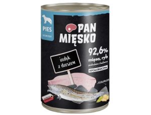 Pan Mięsko Karma mokra dla psa Indyk z dorszem puszka 400g