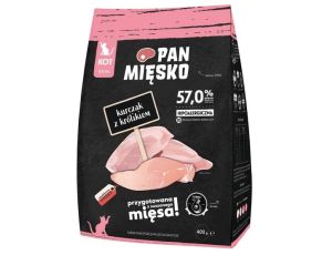 Pan Mięsko Karma sucha dla kociąt - kurczak i królik chrupki XS 400g