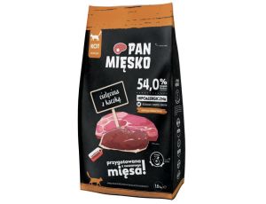Pan Mięsko Karma sucha dla kota - cielęcina i kaczka chrupki M 1,6kg