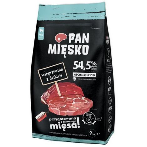 Pan Mięsko Karma sucha dla psa - wieprzowina i dzik chrupki XL 9kg