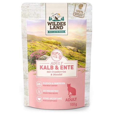 Wildes Land Cat Classic Adult Kalb & Ente saszetka 100g