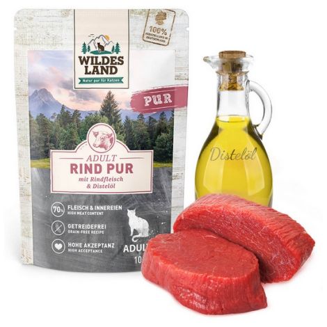 Wildes Land Cat Classic Adult Rind Pur saszetka 100g - 2