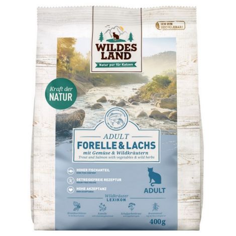 Wildes Land Cat Classic Adult Forelle & Lachs 400g [termin ważności: 6.01.2025]